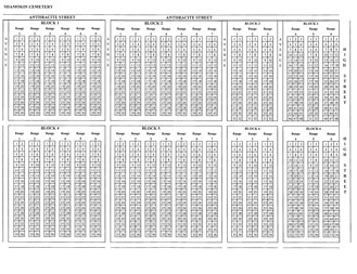 Shamokin Cemetery Blocks 1 through 6