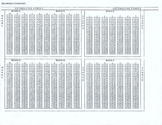 Shamokin Cemetery Blocks 18, 19, 21 and 22